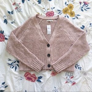 American Eagle Baby Pink Cardigan Sweater NWT